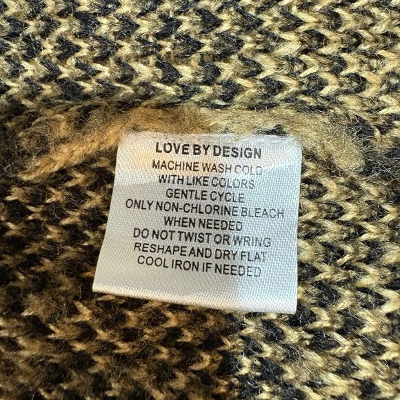 Love by Design M Leopard Print Cardigan Women Tan Open Front Boho Fall Layering - Picture 4 of 7